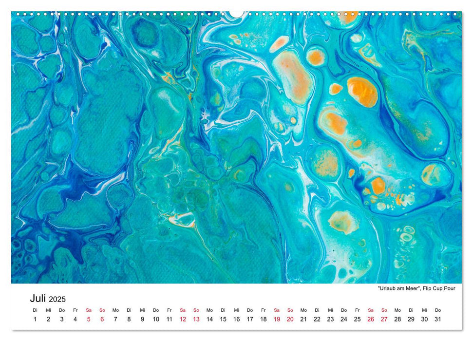 Acrylic Pouring - Faszinierende Farben und Formen (CALVENDO Premium Wandkalender 2025)