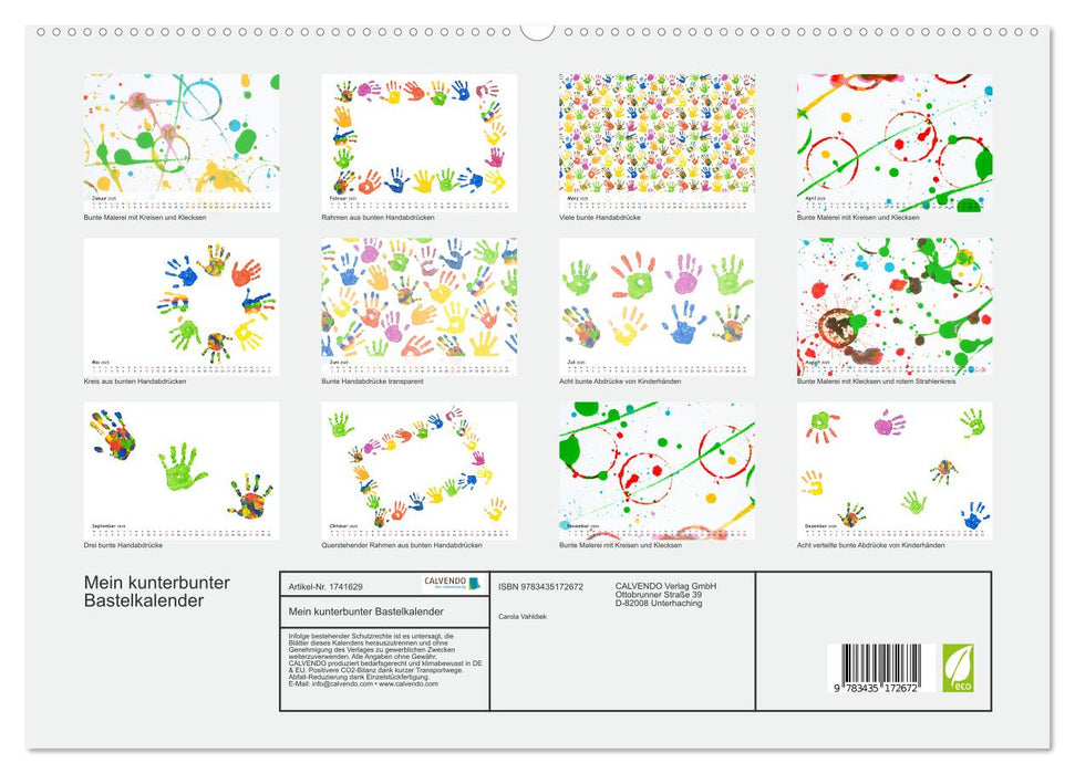 Mein kunterbunter Bastelkalender (CALVENDO Premium Wandkalender 2025)