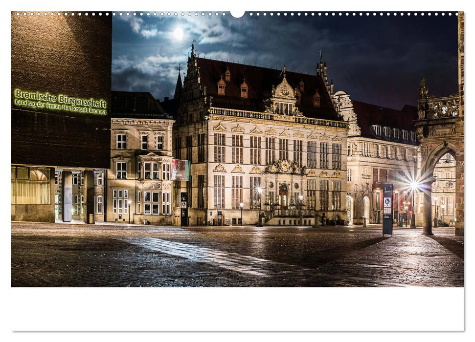 Nachts in Bremen (CALVENDO Premium Wandkalender 2025)