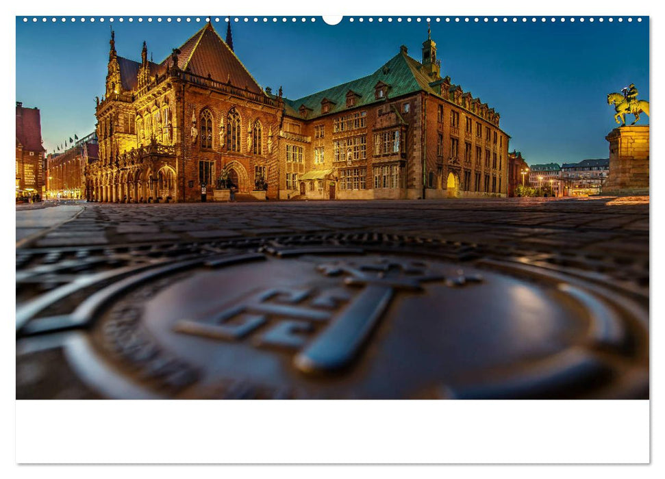 Nachts in Bremen (CALVENDO Premium Wandkalender 2025)