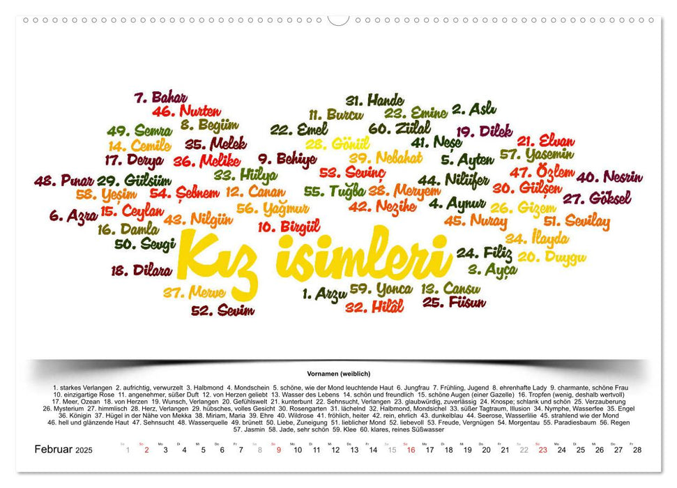 Kultur-Sprachkalender Türkisch-Deutsch (CALVENDO Wandkalender 2025)