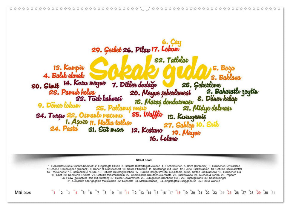 Kultur-Sprachkalender Türkisch-Deutsch (CALVENDO Wandkalender 2025)