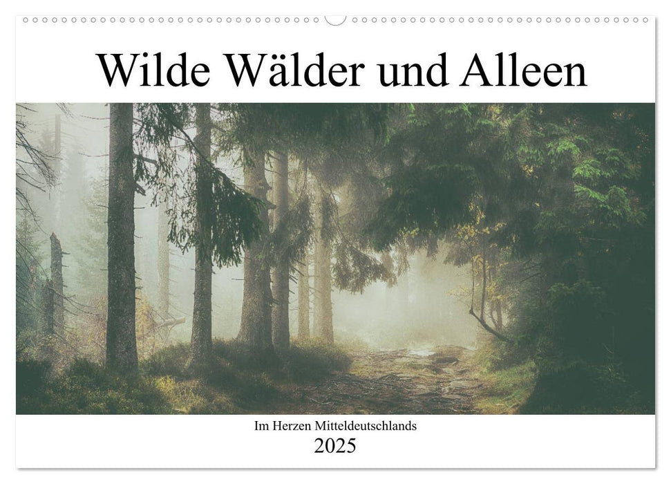 Wilde Wälder und Alleen im Herzen Mitteldeuschlands (CALVENDO Wandkalender 2025)