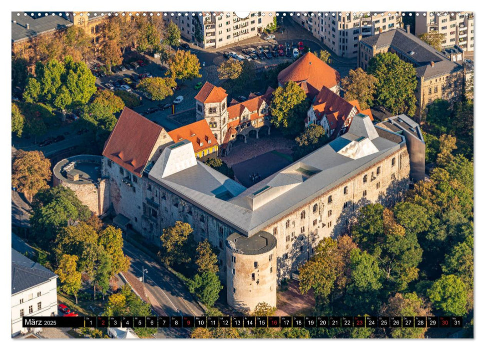 Halle an der Saale von oben (CALVENDO Premium Wandkalender 2025)