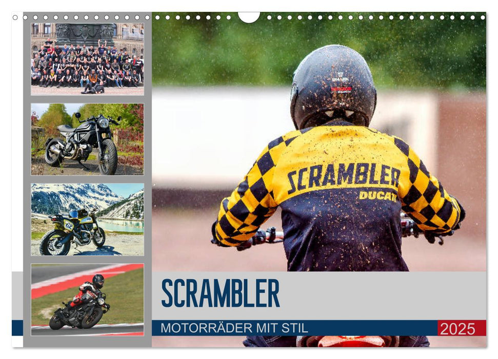 Scrambler Motorräder mit Stil (CALVENDO Wandkalender 2025)