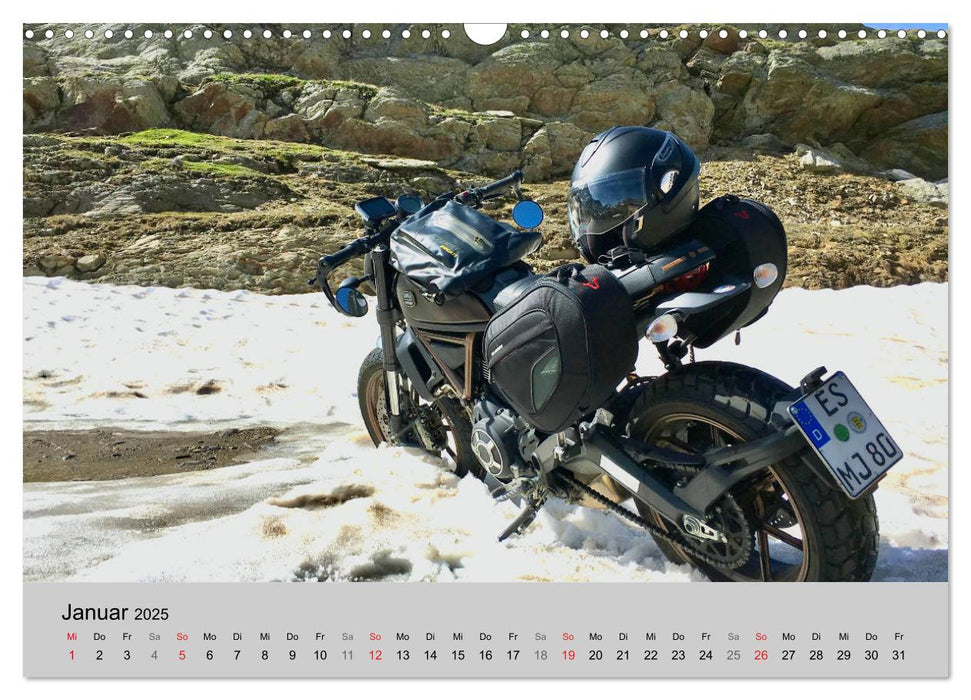 Scrambler Motorräder mit Stil (CALVENDO Wandkalender 2025)