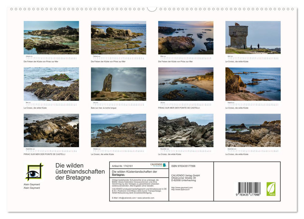 Die wilden Küstenlandschaften der Bretagne (CALVENDO Premium Wandkalender 2025)