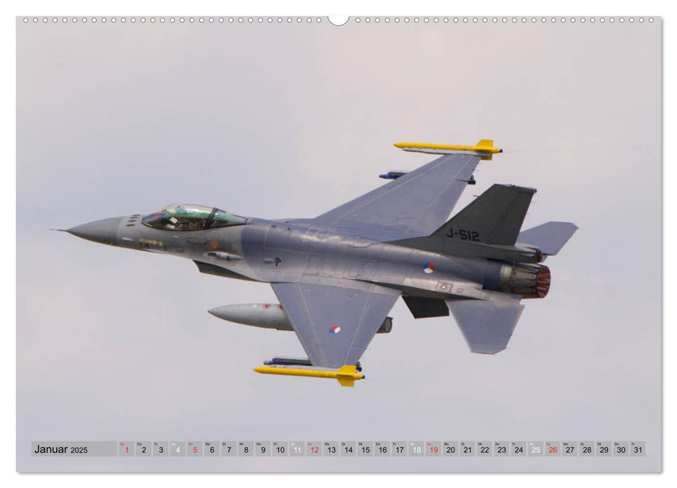 Militärjets General Dynamics F-16 Fighting Falcon (CALVENDO Premium Wandkalender 2025)