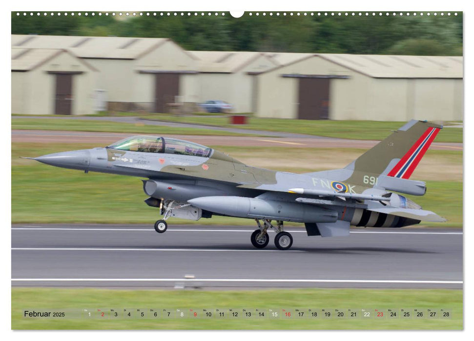 Militärjets General Dynamics F-16 Fighting Falcon (CALVENDO Premium Wandkalender 2025)