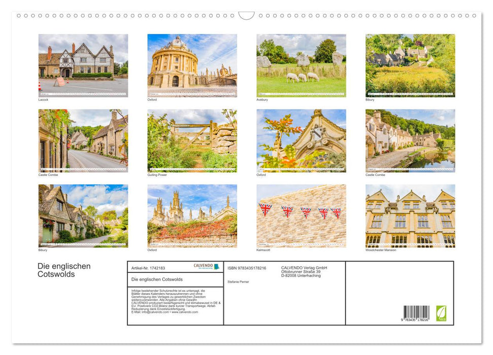 Die englischen Cotswolds (CALVENDO Wandkalender 2025)