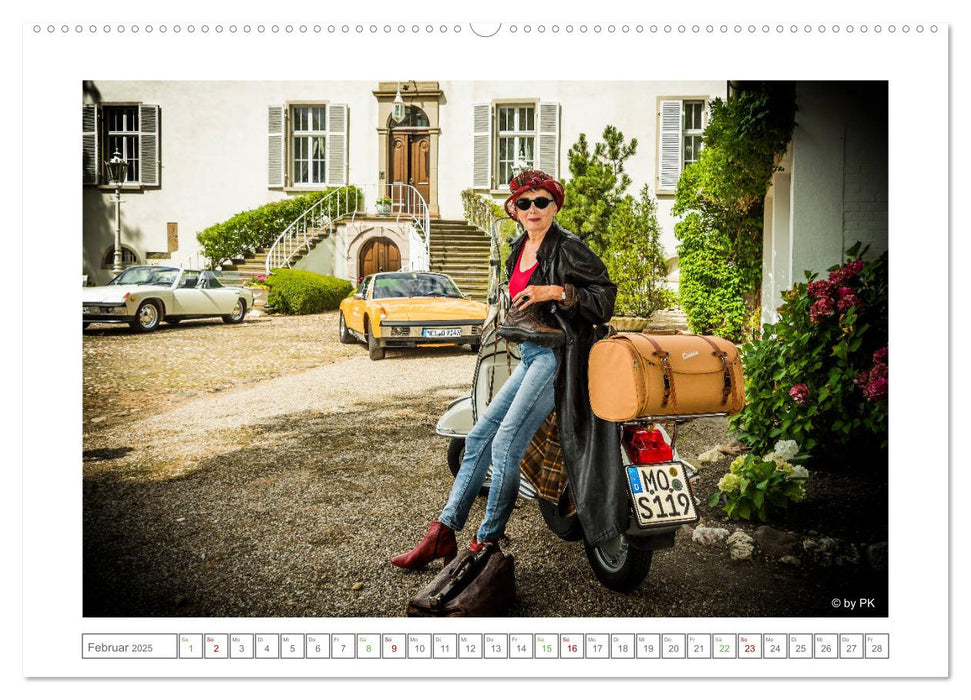 Old Cars - Good Girls (colour) (CALVENDO Premium Wandkalender 2025)