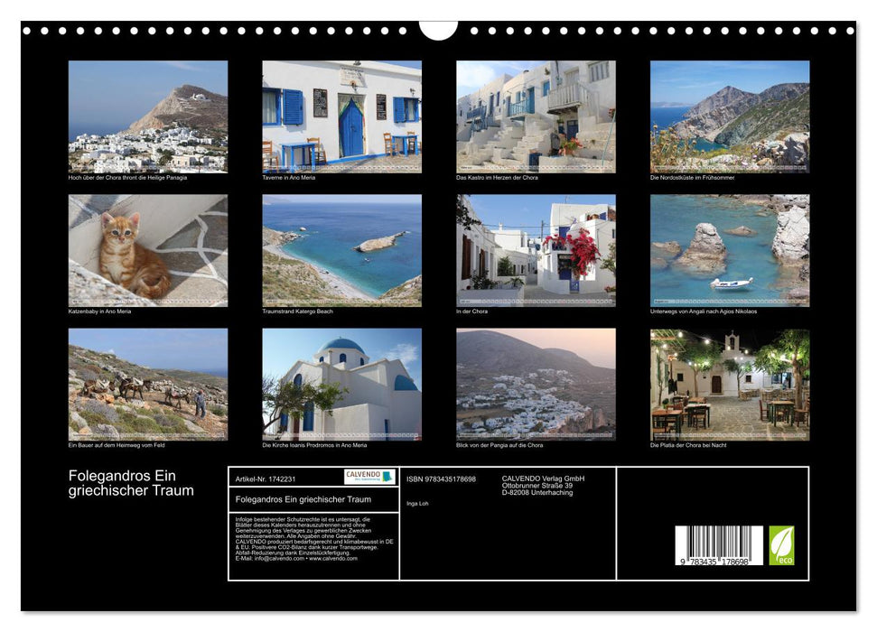 Folegandros Ein griechischer Traum (CALVENDO Wandkalender 2025)