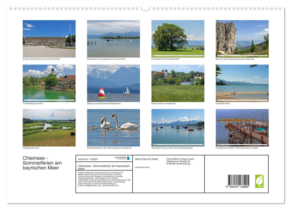 Chiemsee - Sommerferien am bayrischen Meer (CALVENDO Premium Wandkalender 2025)