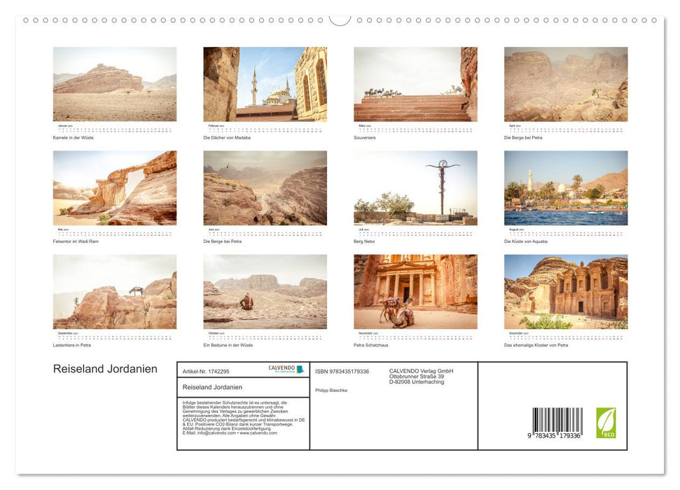 Reiseland Jordanien (CALVENDO Premium Wandkalender 2025)