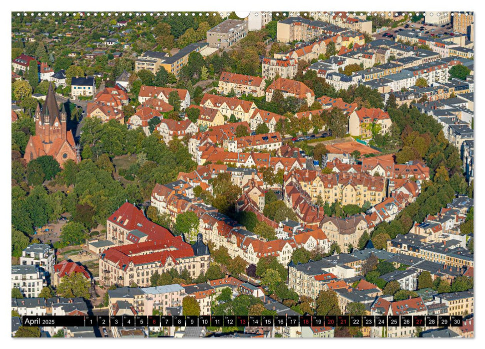 Halle an der Saale von oben (CALVENDO Wandkalender 2025)