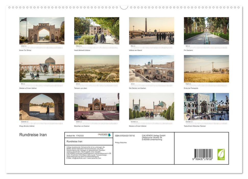 Rundreise Iran (CALVENDO Premium Wandkalender 2025)