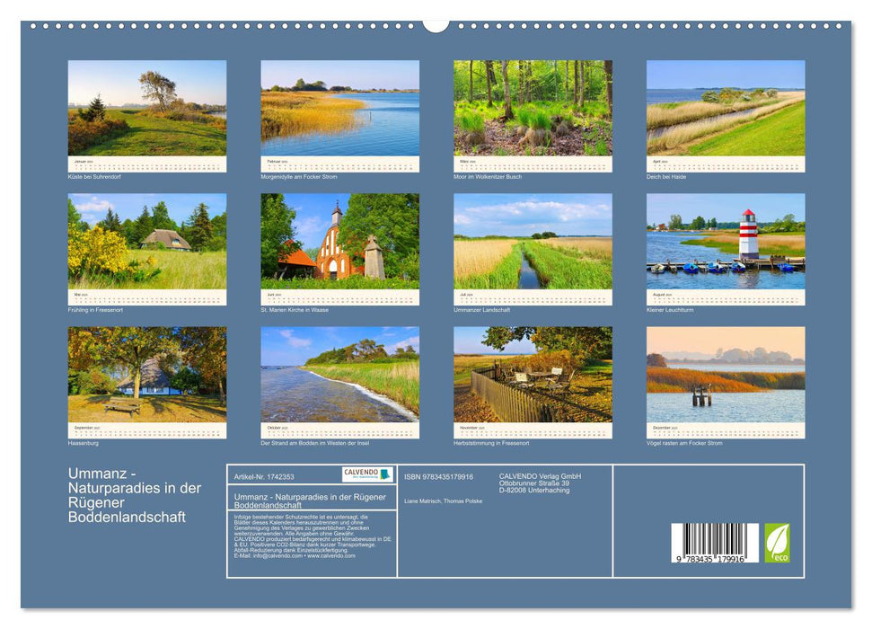 Ummanz - Naturparadies in der Rügener Boddenlandschaft (CALVENDO Premium Wandkalender 2025)