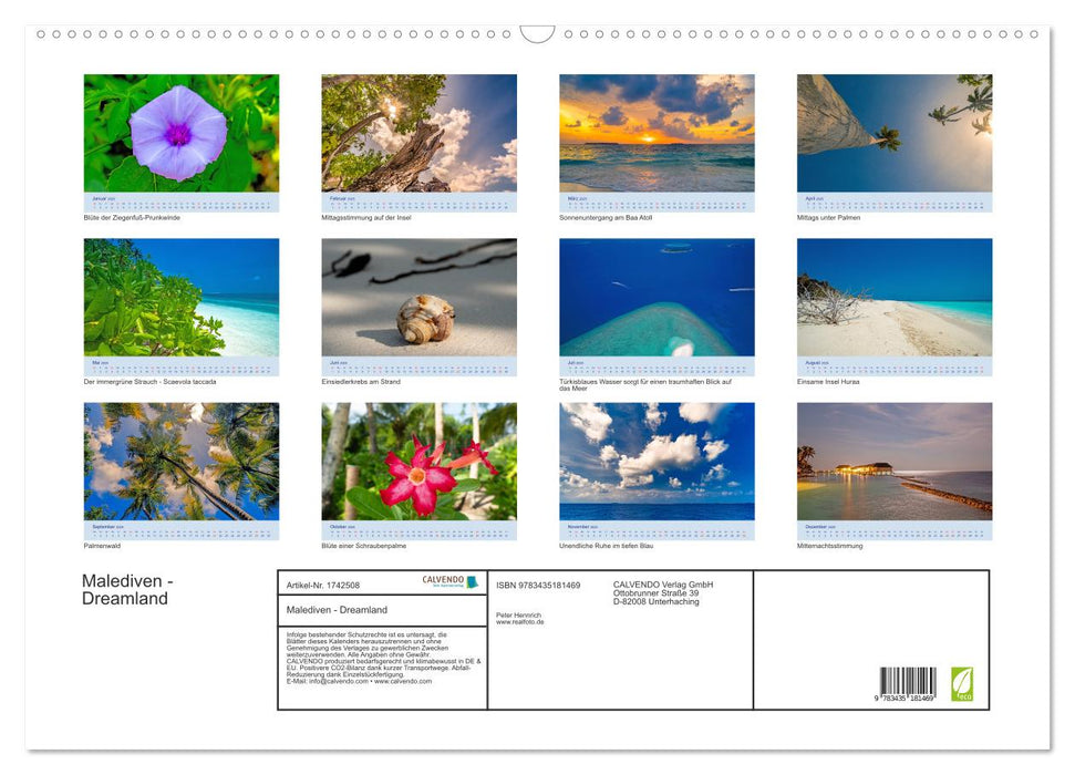 Malediven - Dreamland (CALVENDO Wandkalender 2025)