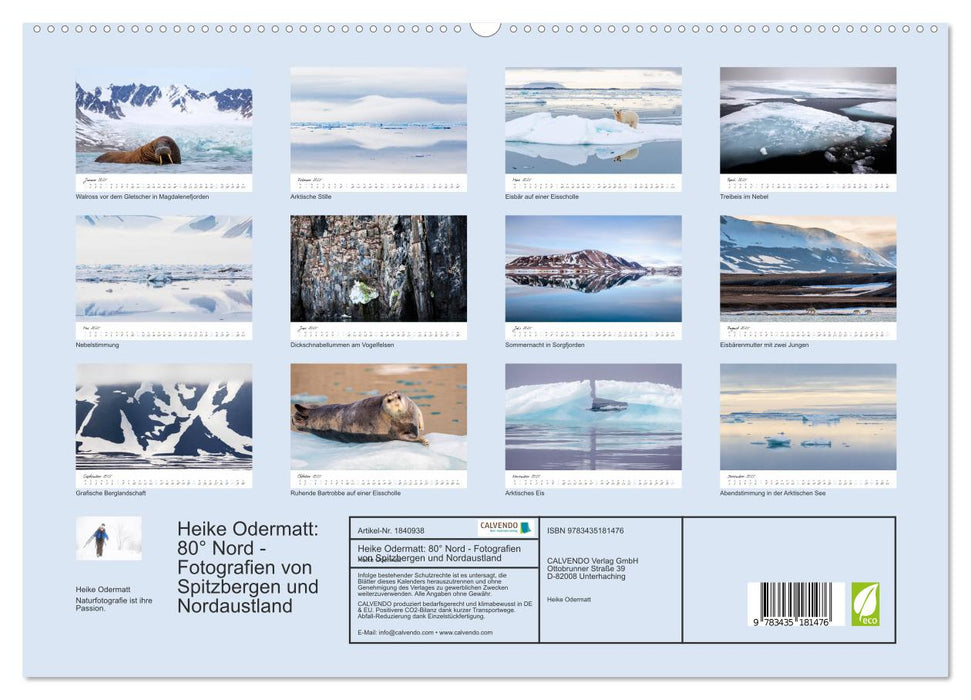 Heike Odermatt: 80° Nord - Fotografien von Spitzbergen und Nordaustland (CALVENDO Premium Wandkalender 2025)