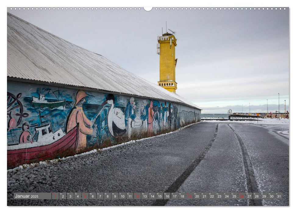 Inselleuchttürme Island (CALVENDO Premium Wandkalender 2025)