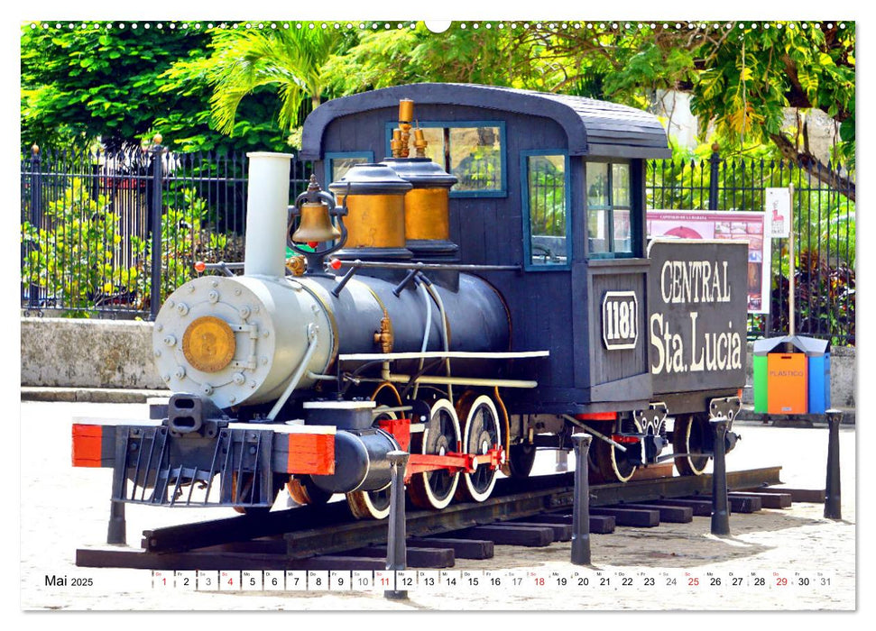 Alte Dampfrösser - Eisenbahn-Nostalgie auf Kuba (CALVENDO Premium Wandkalender 2025)