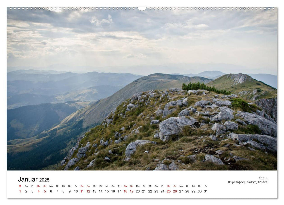 Verfluchtes Gebirge - Peaks of the Balkans - Wandern im Prokletije-Gebirge, Kosovo, Montenegro, Albanien (CALVENDO Wandkalender 2025)