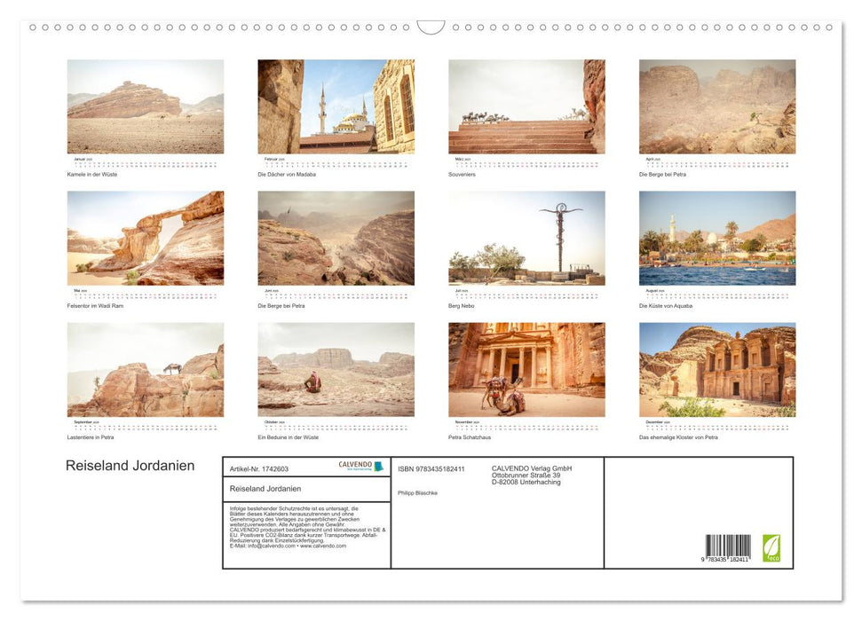 Reiseland Jordanien (CALVENDO Wandkalender 2025)