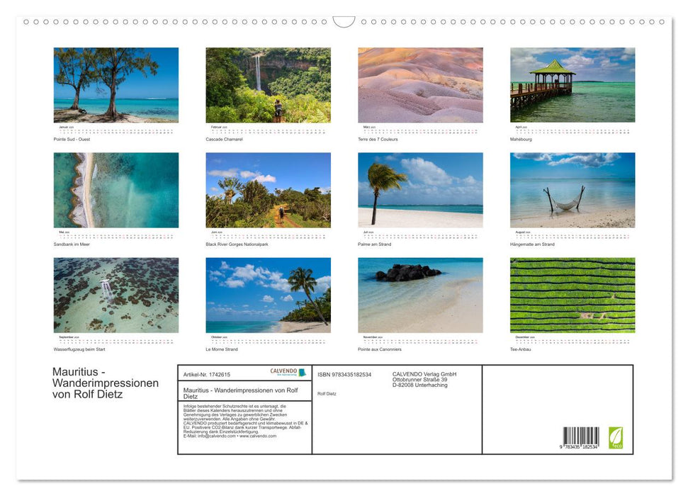 Mauritius - Wanderimpressionen von Rolf Dietz (CALVENDO Wandkalender 2025)