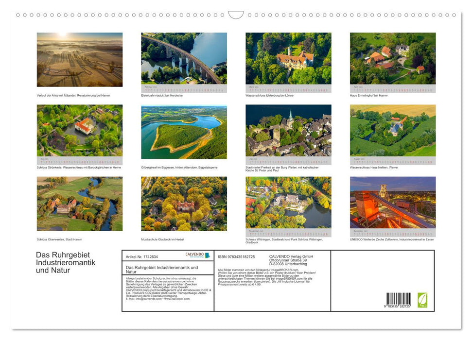 Das Ruhrgebiet Industrieromantik und Natur (CALVENDO Wandkalender 2025)