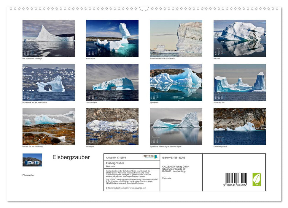 Eisbergzauber (CALVENDO Premium Wandkalender 2025)