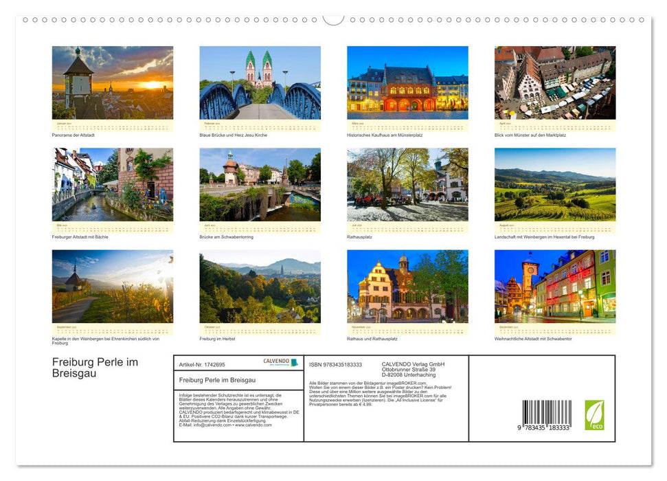 Freiburg Perle im Breisgau (CALVENDO Premium Wandkalender 2025)