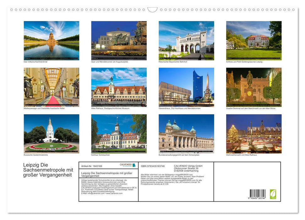 Leipzig Die Sachsenmetropole mit großer Vergangenheit (CALVENDO Wandkalender 2025)