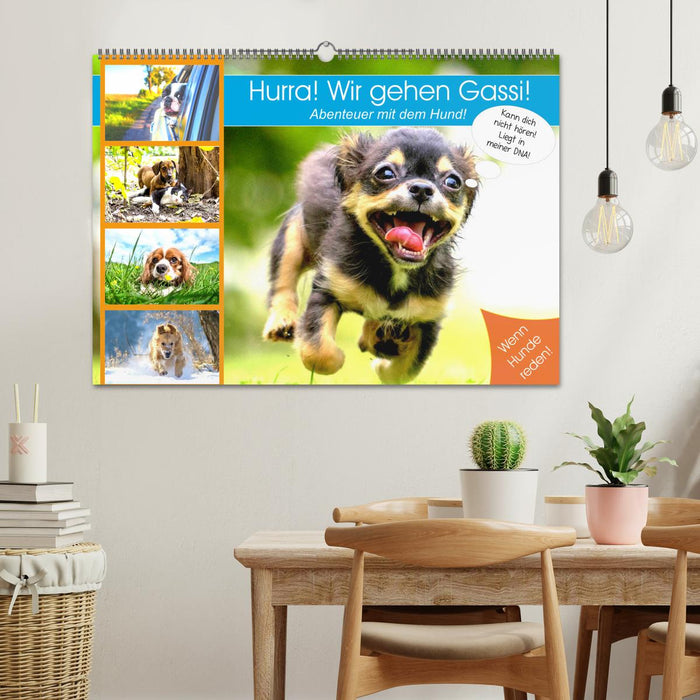 Hurra! Wir gehen Gassi! Abenteuer mit dem Hund! (CALVENDO Wandkalender 2025)