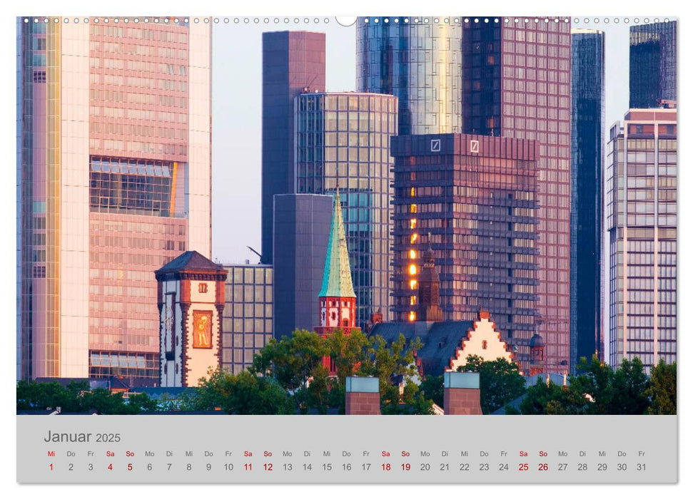 Frankfurt am Main Wolkenkratzer und Fachwerk (CALVENDO Premium Wandkalender 2025)