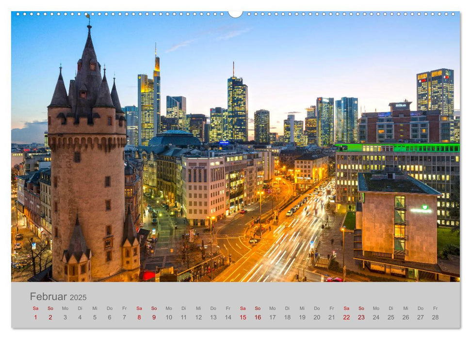 Frankfurt am Main Wolkenkratzer und Fachwerk (CALVENDO Premium Wandkalender 2025)