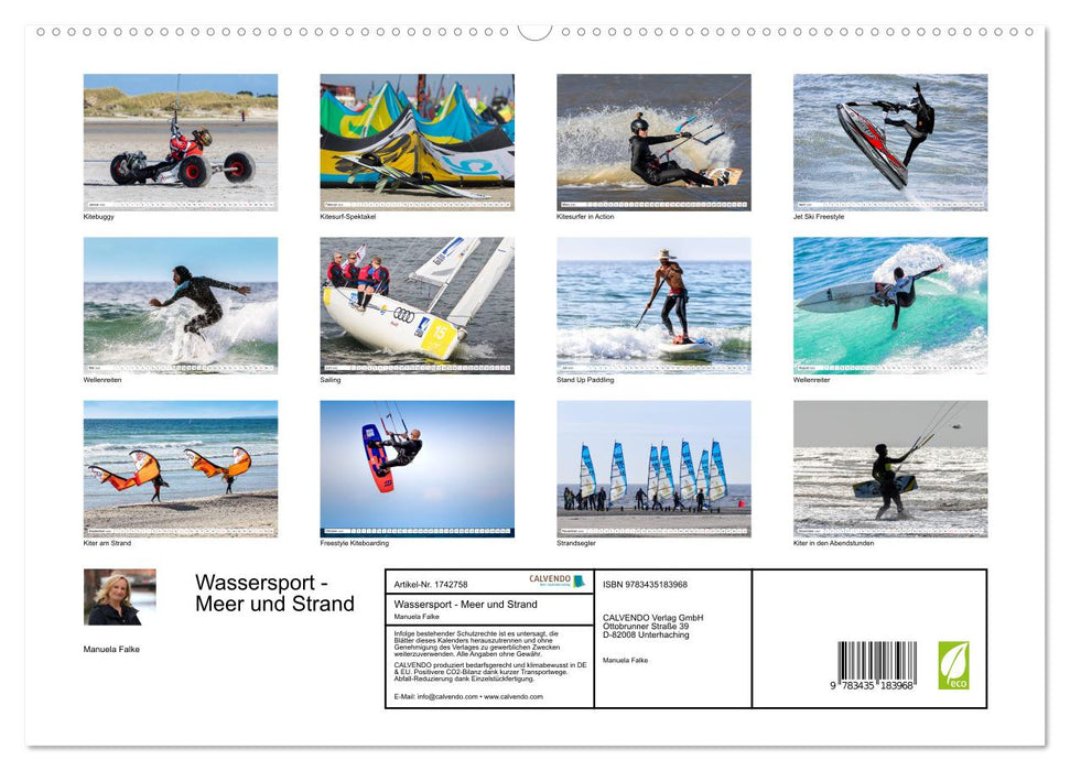 Wassersport - Meer und Strand (CALVENDO Premium Wandkalender 2025)