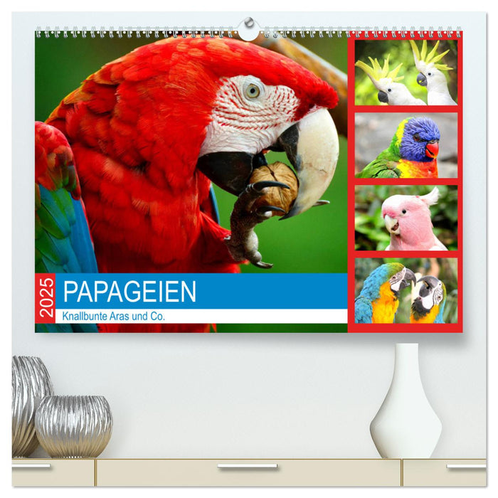 Papageien. Knallbunte Aras und Co. (CALVENDO Premium Wandkalender 2025)