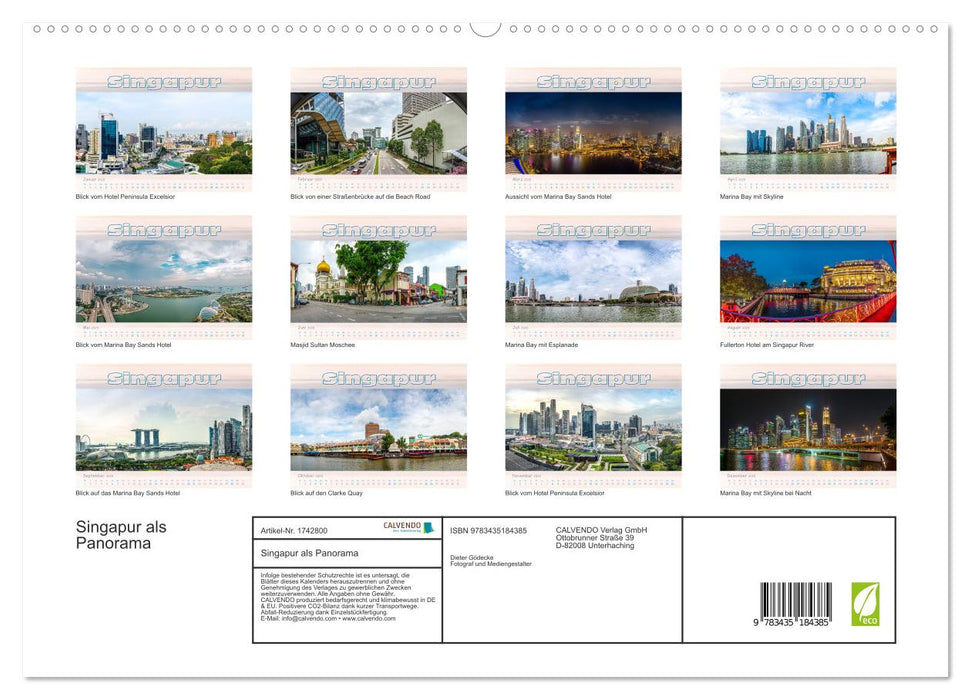 Singapur als Panorama (CALVENDO Premium Wandkalender 2025)