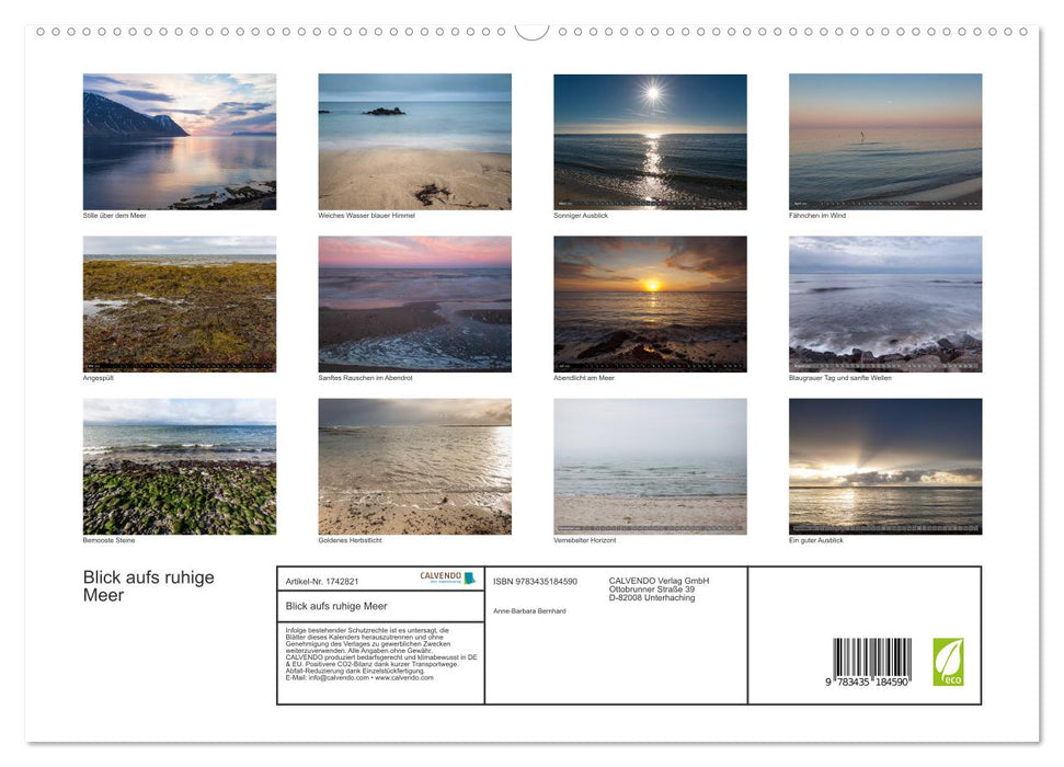 Blick aufs ruhige Meer (CALVENDO Premium Wandkalender 2025)