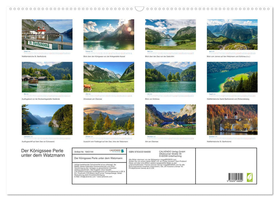 Der Königssee Perle unter dem Watzmann (CALVENDO Wandkalender 2025)