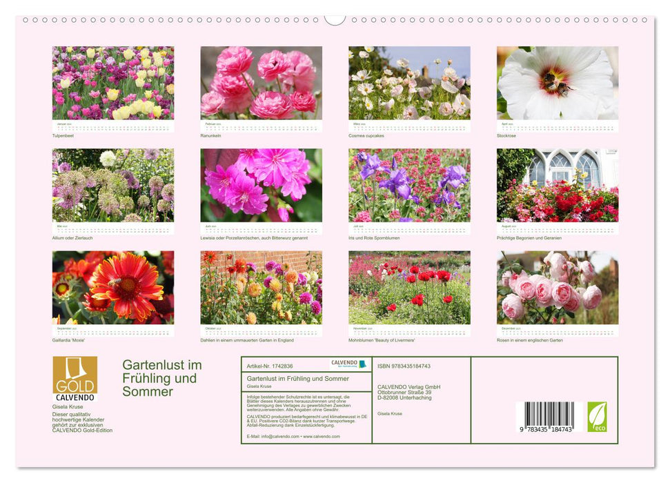 Gartenlust im Frühling und Sommer (CALVENDO Premium Wandkalender 2025)