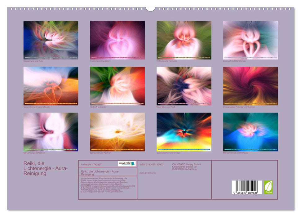 Reiki, die Lichtenergie - Aura-Reinigung (CALVENDO Premium Wandkalender 2025)