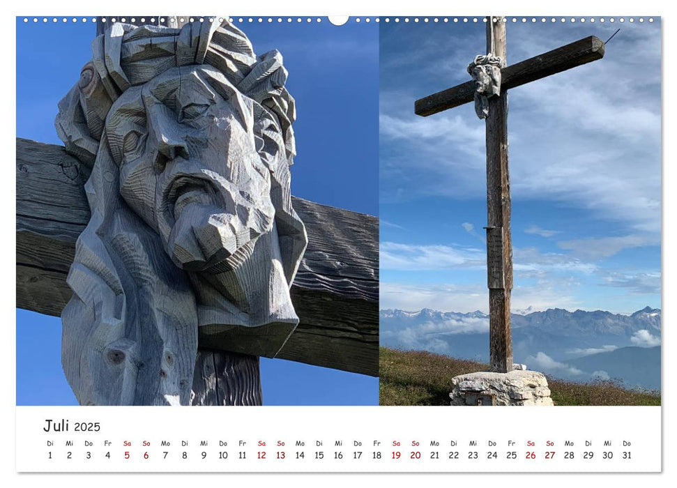 Bekannte und unbekannte Südtiroler Gipfelkreuze im Detail (CALVENDO Premium Wandkalender 2025)