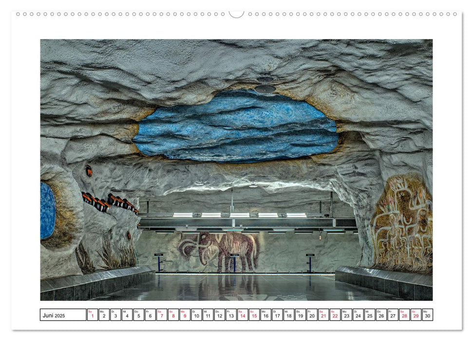 Stockholms Metrostationen - Bunte Meisterwerke im Untergrund (CALVENDO Wandkalender 2025)