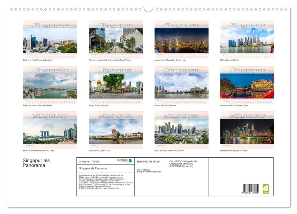 Singapur als Panorama (CALVENDO Wandkalender 2025)