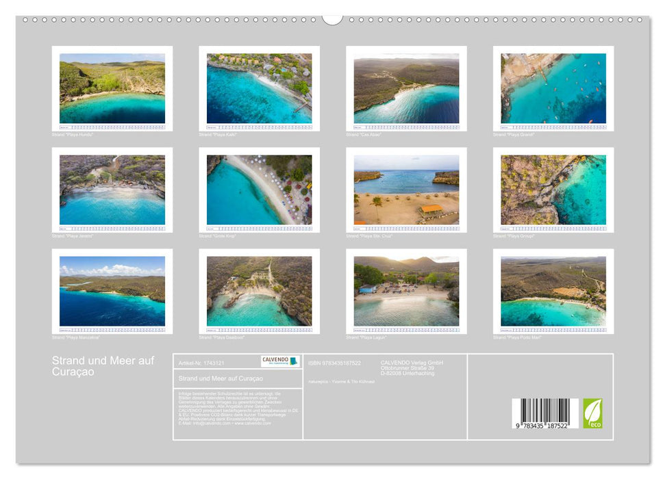 Strand und Meer auf Curaçao (CALVENDO Premium Wandkalender 2025)