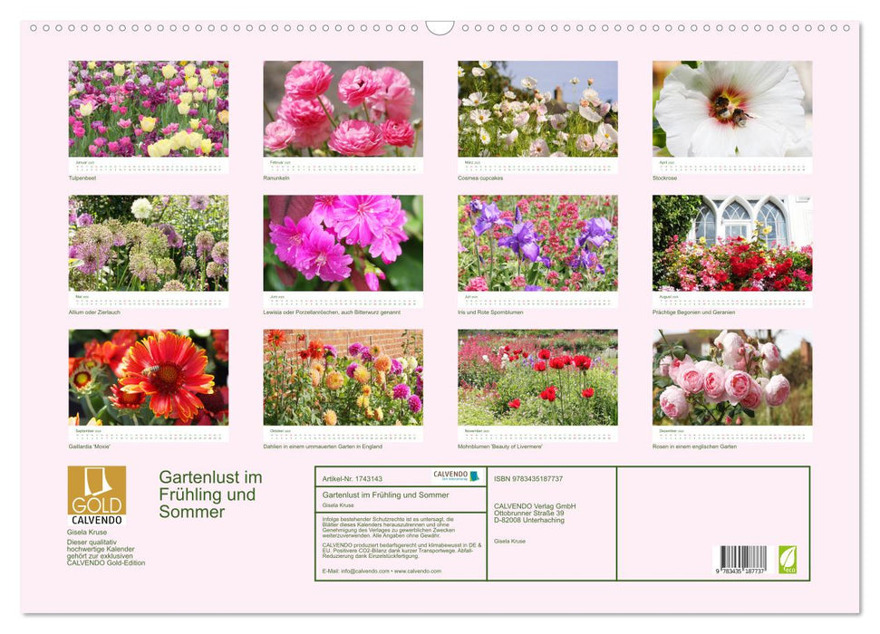 Gartenlust im Frühling und Sommer (CALVENDO Wandkalender 2025)