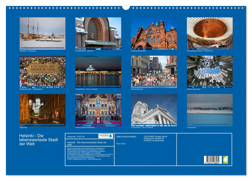 Helsinki - Die lebenswerteste Stadt der Welt (CALVENDO Wandkalender 2025)