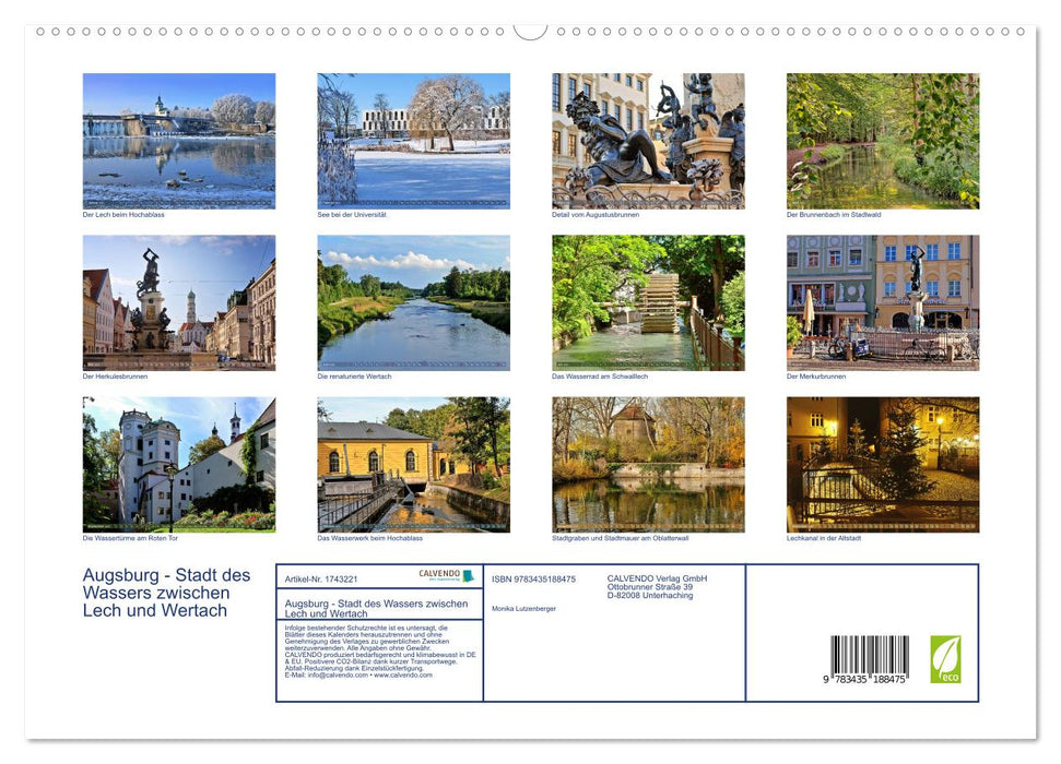 Augsburg - Stadt des Wassers zwischen Lech und Wertach (CALVENDO Premium Wandkalender 2025)