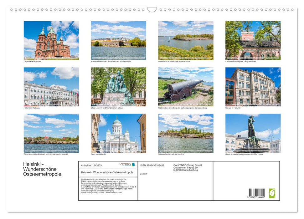 Helsinki - Wunderschöne Ostseemetropole (CALVENDO Wandkalender 2025)